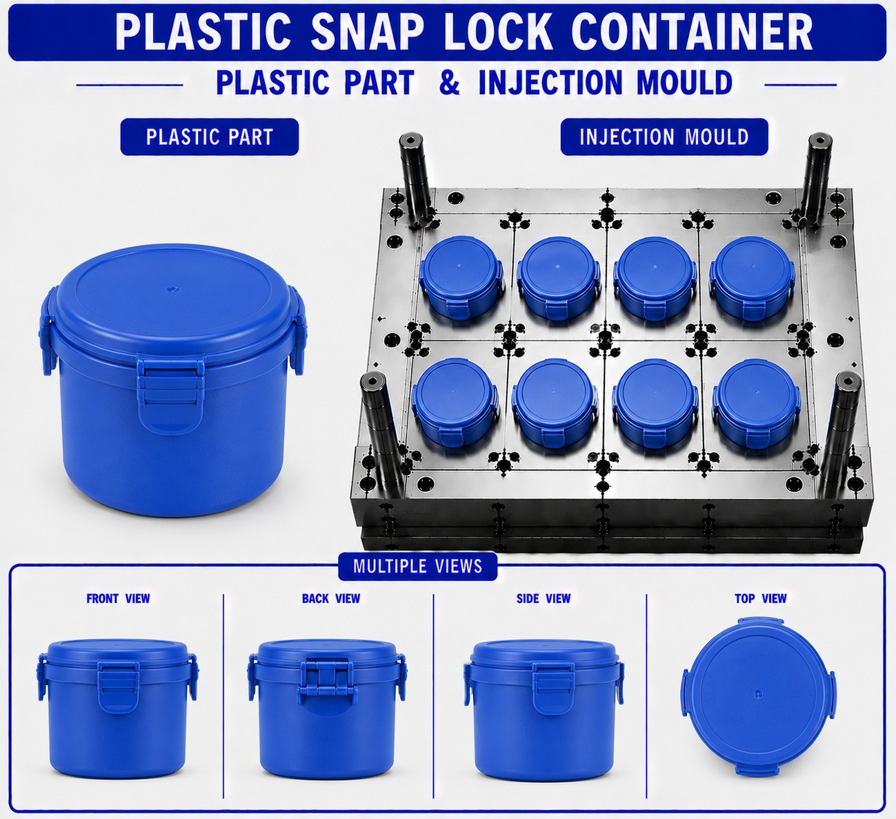 Plastic Snap Lock Conatiner Mould and Moulding Service